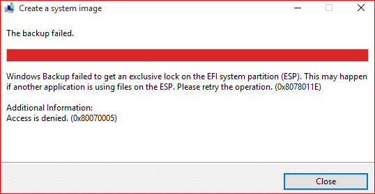 0x8078011E Avast EFI системный раздел блокировки Windows резервного копирования